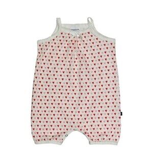 Toobydoo Tina tank romper 6-12 months red hearts